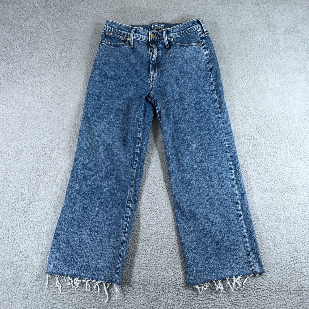 J.CREW Women Jeans 31 Blue Denim  Slim Wide High Rise Medium Wash